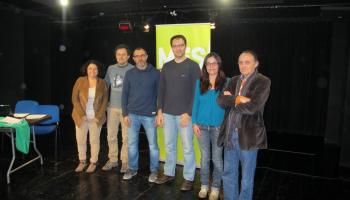 Miquel Oliver (al centre de la imatge) ha estat elegit aquest dissabte coordinador general de MÉS per Manacor. 