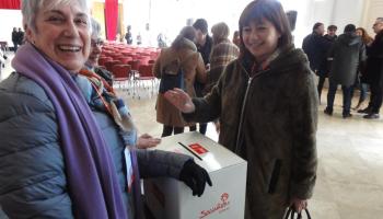 Francina Armengol, secretària general del PSIB i candidata al Govern Balear, durant la votació. 