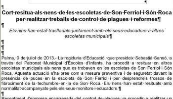 La nota enviada per Cort.